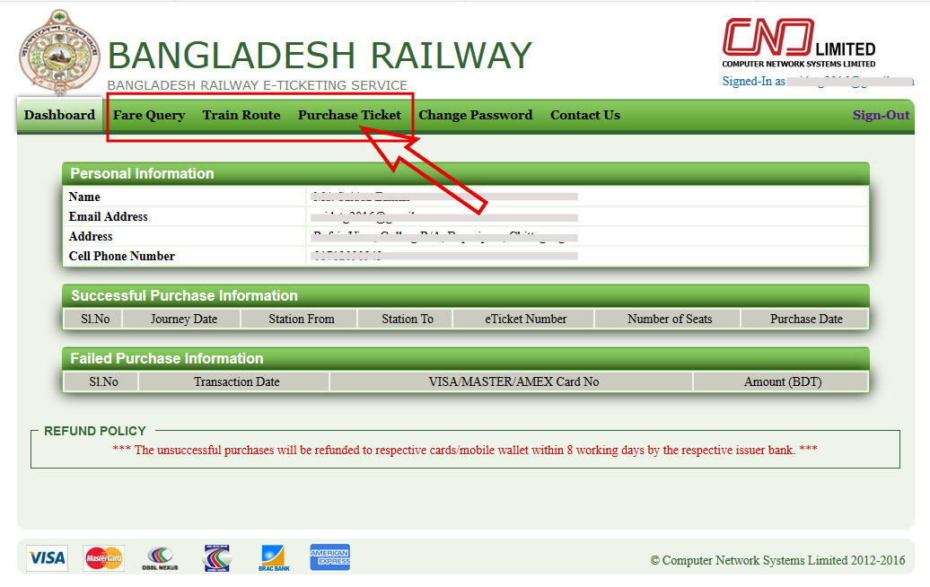 Bangladesh Railway Online Ticket Purchase